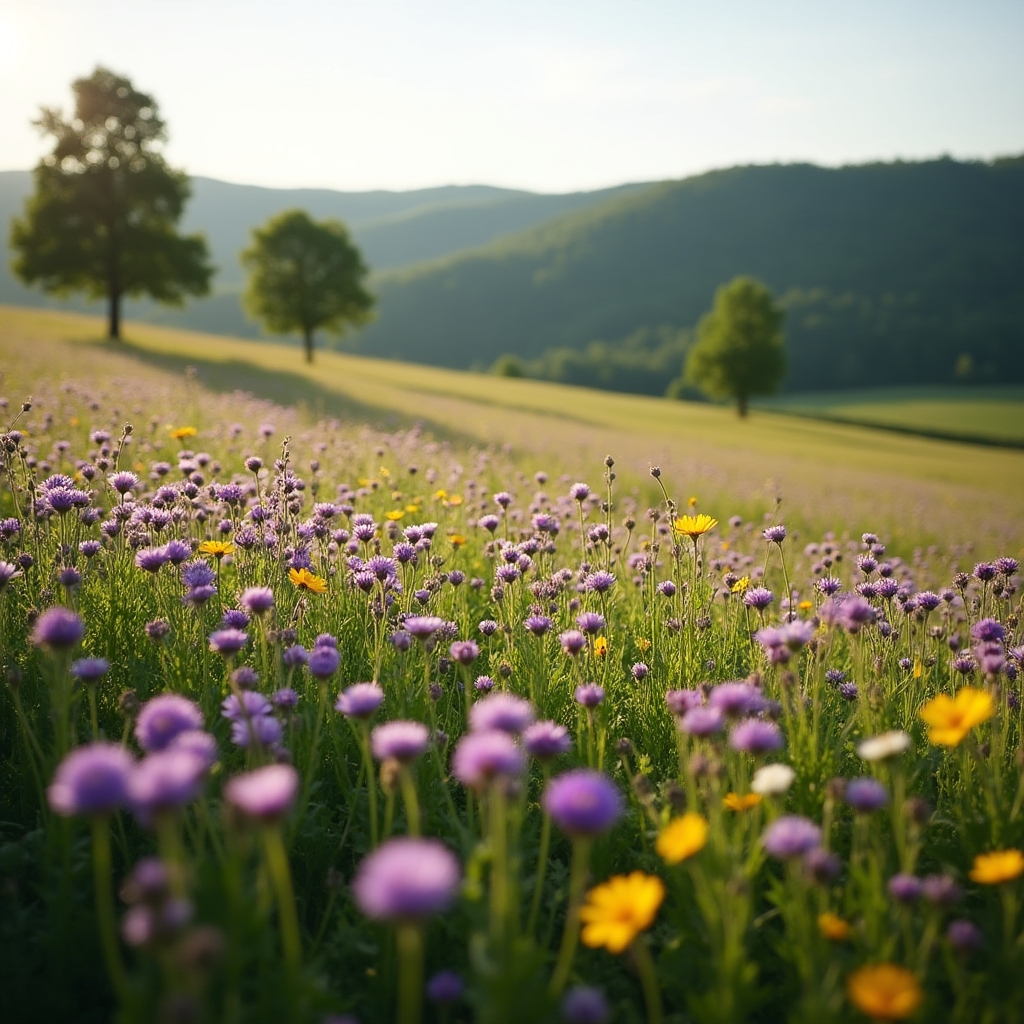 Câmp de flori sălbatice în lumina de vară, Transilvania